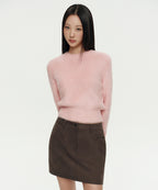 MUSINSA STANDARD WOMAN MUSINSA STANDARD WOMAN Women's Fuzzy Crew Neck Knit Indian Pink