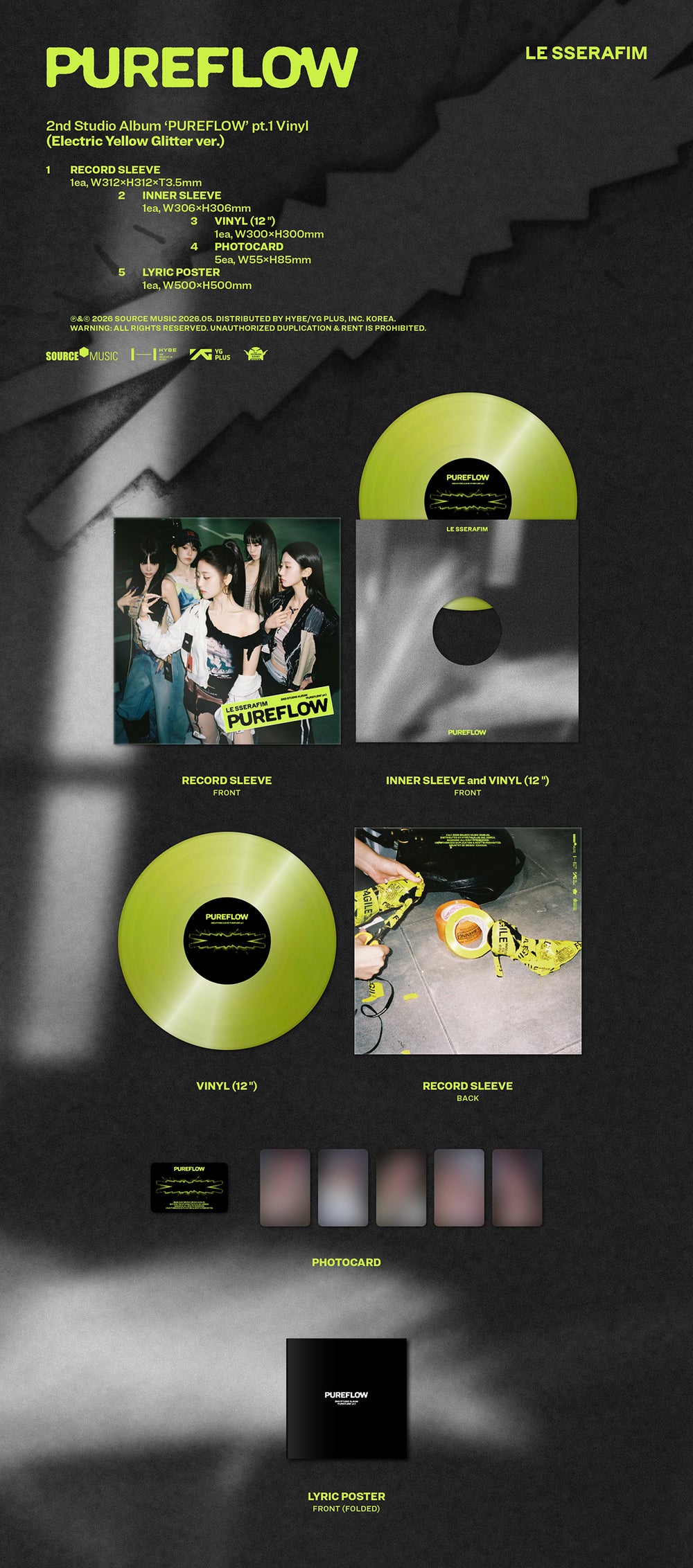 LE SSERAFIM - 'PUREFLOW’ pt.1 / 2nd Album Studio Album (Vinyl) (2 Types Set) detail 5
