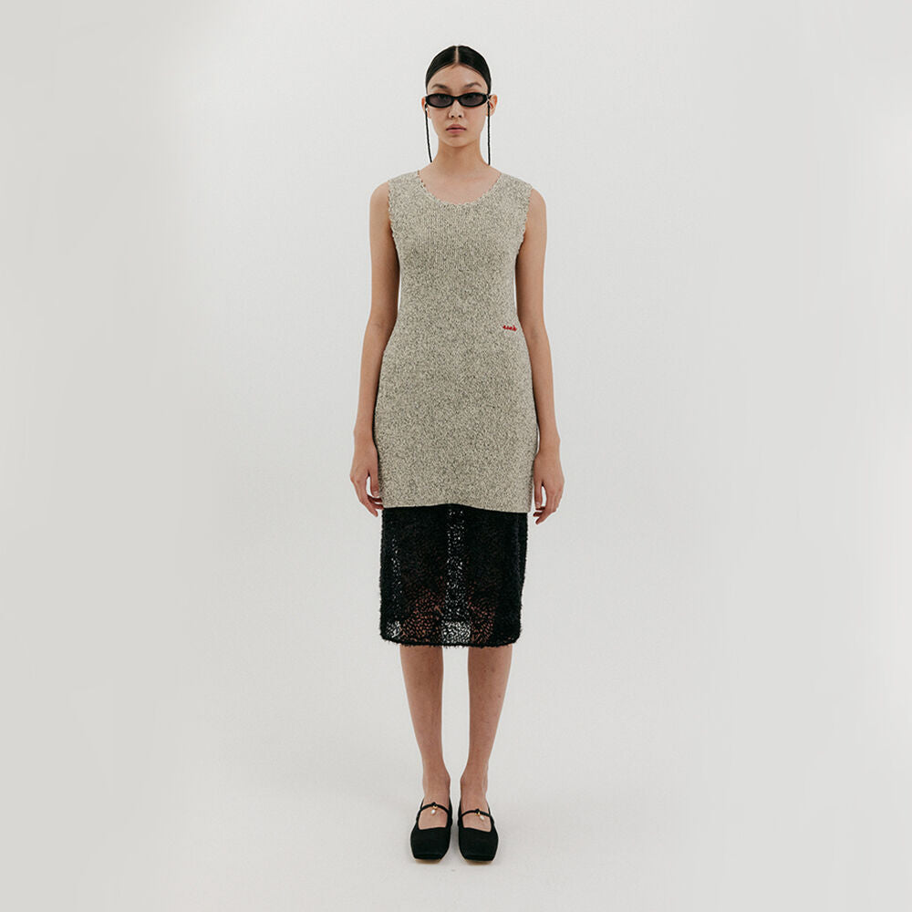 EENK SSleeveless Knit Mini Dress - Beige