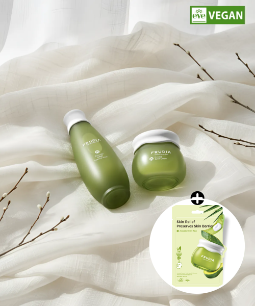 FRUDIA Avocado Relief soothing moisturizing 2 types (essence toner & cream + avocado mask pack included)