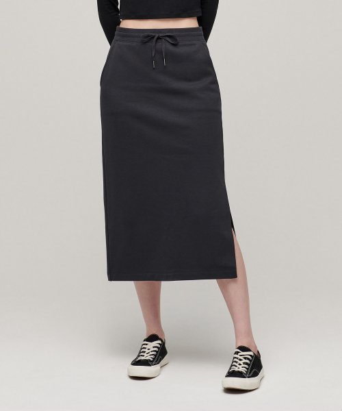 MUSINSA STANDARD WOMAN MUSINSA STANDARD WOMAN Sweatshirt Long Skirt [Dark Gray] (Size XS-L)