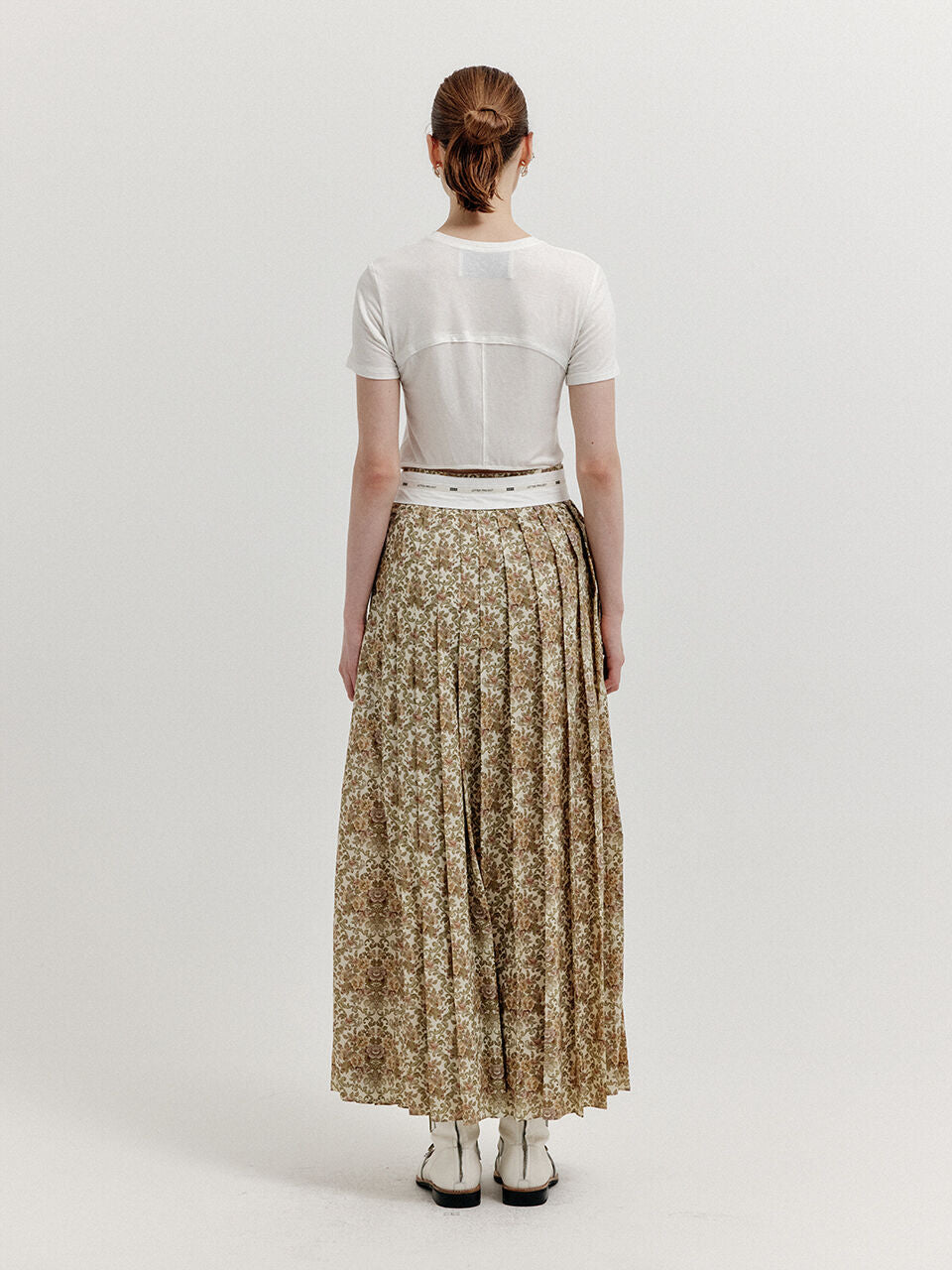 EENK EENK XOVEL Pleated Maxi Skirt - Beige Multi