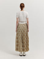 EENK EENK XOVEL Pleated Maxi Skirt - Beige Multi