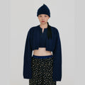 EENK ZONNE Cropped Knit Cardigan - Navy
