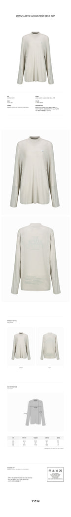 YCH LONG SLEEVE CLASSIC MIDI NECK TOP PALE BEIGE (W24TS11141PE)