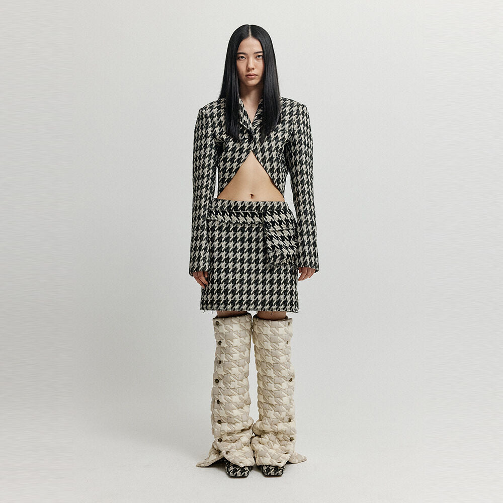 EENK XOPO Pocket Mini Skirt - Black/Ivory Check
