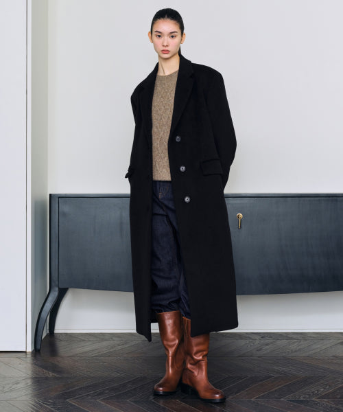 MUSINSA STANDARD WOMAN MUSINSA STANDARD WOMAN Cashmere Blend Coat (Black)
