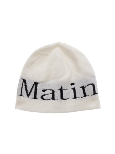 MATIN KIM LOGO JACQUARD SHORT BEANIE ONE SIZE