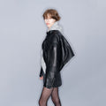YCH LEATHER BIKER JACKET BLACK (W23JK105BK)