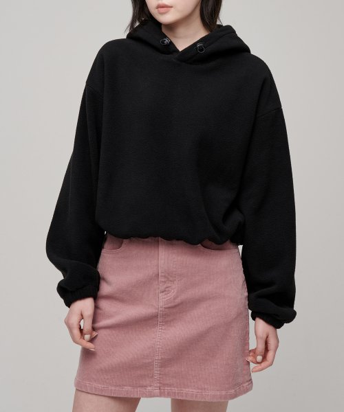 MUSINSA STANDARD WOMAN MUSINSA STANDARD WOMAN Women's Oversized Polar Fleece Hoodie [Black]