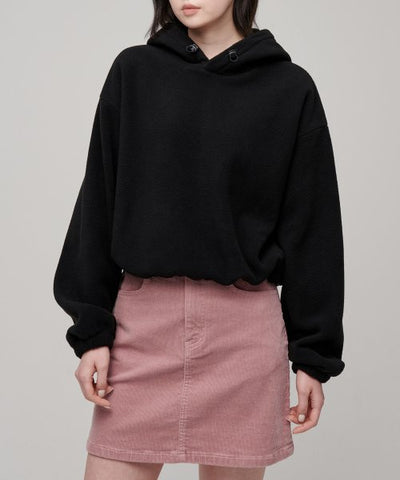 MUSINSA STANDARD WOMAN Women's Oversized Polar Fleece Hoodie [Black]