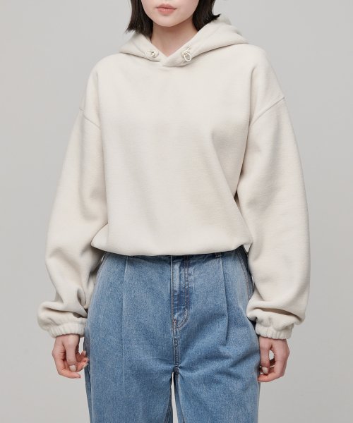MUSINSA STANDARD WOMAN MUSINSA STANDARD WOMAN Women's Oversized Polar Fleece Hoodie [Ivory]