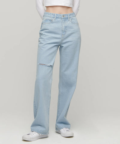 MUSINSA STANDARD WOMAN Denim Pants Loose Straight [Pale Blue]