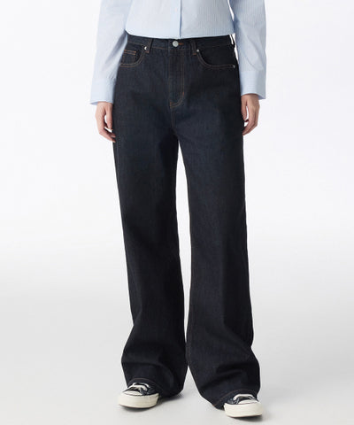 MUSINSA STANDARD WOMAN Women's Wide Denim Pants [Deep Indigo]