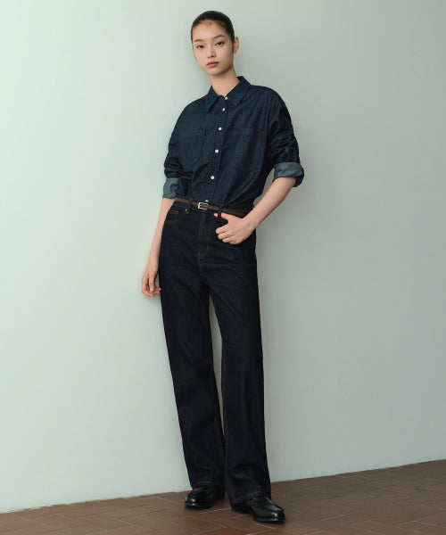 MUSINSA STANDARD WOMAN MUSINSA STANDARD WOMAN Denim Straight Pants [Deep Indigo]