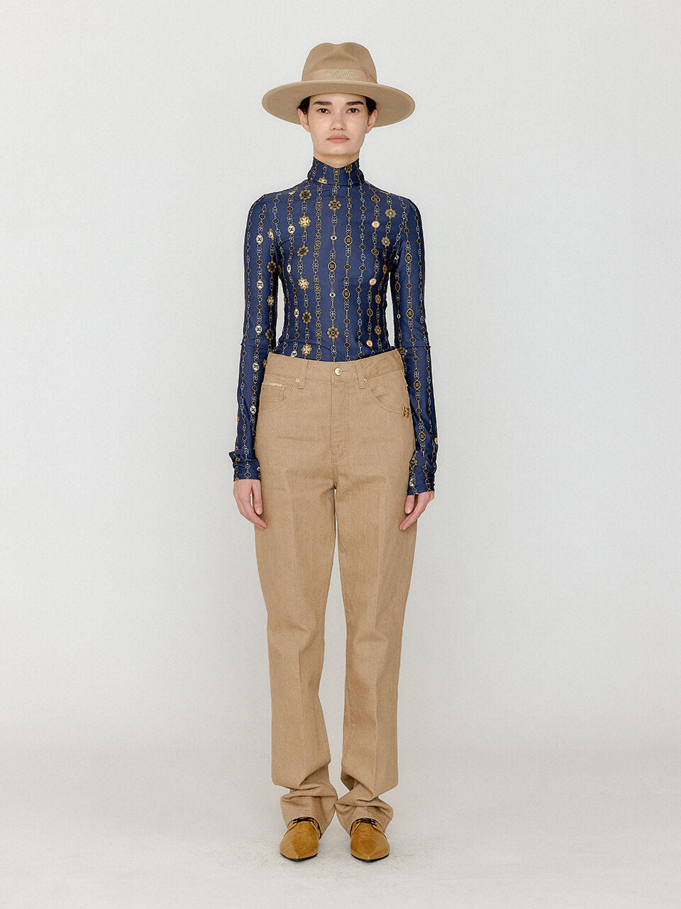 EENK EENK T-Shirt VOL Pattern Turtleneck Top