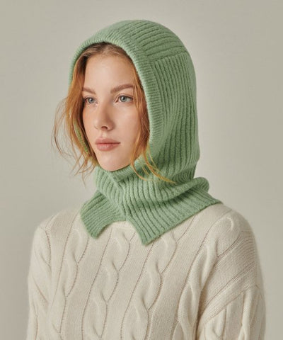 MUSINSA STANDARD WOMAN Women's Soft Boucle Knit Balaclava [Apple Green]