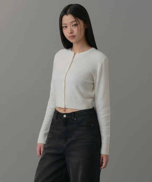 MUSINSA STANDARD WOMAN MUSINSA STANDARD WOMAN Cardigan Round Neck Crop (Size M)