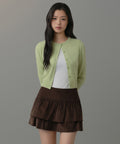 MUSINSA STANDARD WOMAN MUSINSA STANDARD WOMAN Cardigan Round Neck Crop (Pale Green)
