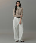 MUSINSA STANDARD WOMAN MUSINSA STANDARD WOMAN Cardigan Round Neck Crop Beige