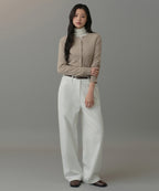 MUSINSA STANDARD WOMAN MUSINSA STANDARD WOMAN Cardigan Round Neck Crop Beige