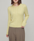 MUSINSA STANDARD WOMAN MUSINSA STANDARD WOMAN Women's Angora Blend Cable Crew Neck Knit [Lemonade]