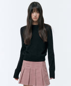 MUSINSA STANDARD WOMAN MUSINSA STANDARD WOMAN Women's Angora Blend Crew Neck Knit [Black]