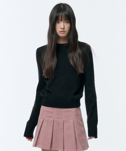 MUSINSA STANDARD WOMAN MUSINSA STANDARD WOMAN Women's Angora Blend Crew Neck Knit [Black]