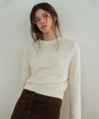 MUSINSA STANDARD WOMAN MUSINSA STANDARD WOMAN Women's Angora Blend Crew Neck Knit [Ivory]