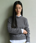 MUSINSA STANDARD WOMAN MUSINSA STANDARD WOMAN Angora Blend Crew Neck Knit Medium Gray