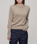 MUSINSA STANDARD WOMAN MUSINSA STANDARD WOMAN Angora Blend Crew Neck Knit Heather Beige