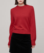 MUSINSA STANDARD WOMAN MUSINSA STANDARD WOMAN Angora Blend Crew Neck Knit Red