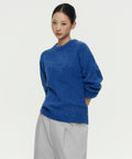 MUSINSA STANDARD WOMAN MUSINSA STANDARD WOMAN Women's Bookle Relaxed Crew Neck Knit [Blue]