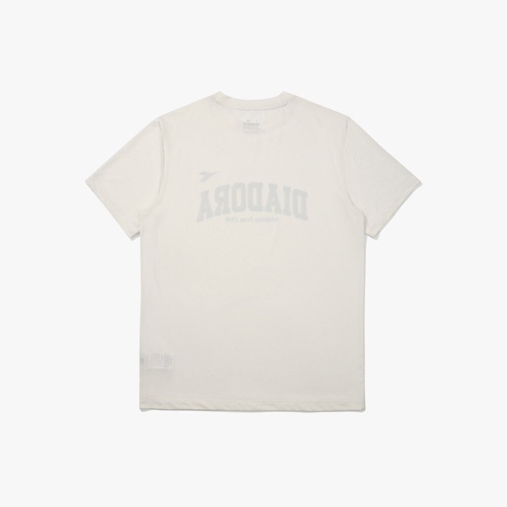 diadora Performance Logo Mesh Short Sleeve T-Shirt OFF WHITE