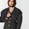 YCH LAYERED SAILOR-COLLAR JACKET BLACK (F23JK111BK)