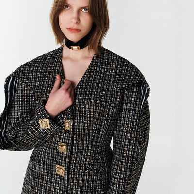 LAYERED SAILOR-COLLAR JACKET BLACK (F23JK111BK)