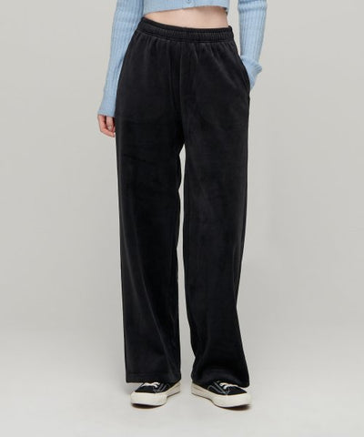 MUSINSA STANDARD WOMAN Women's Velor Corduroy Lounge Pants [Black]