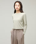 MUSINSA STANDARD WOMAN MUSINSA STANDARD WOMAN T-Shirt Women's Flexible Crew Neck Long Sleeve [Pale Green]