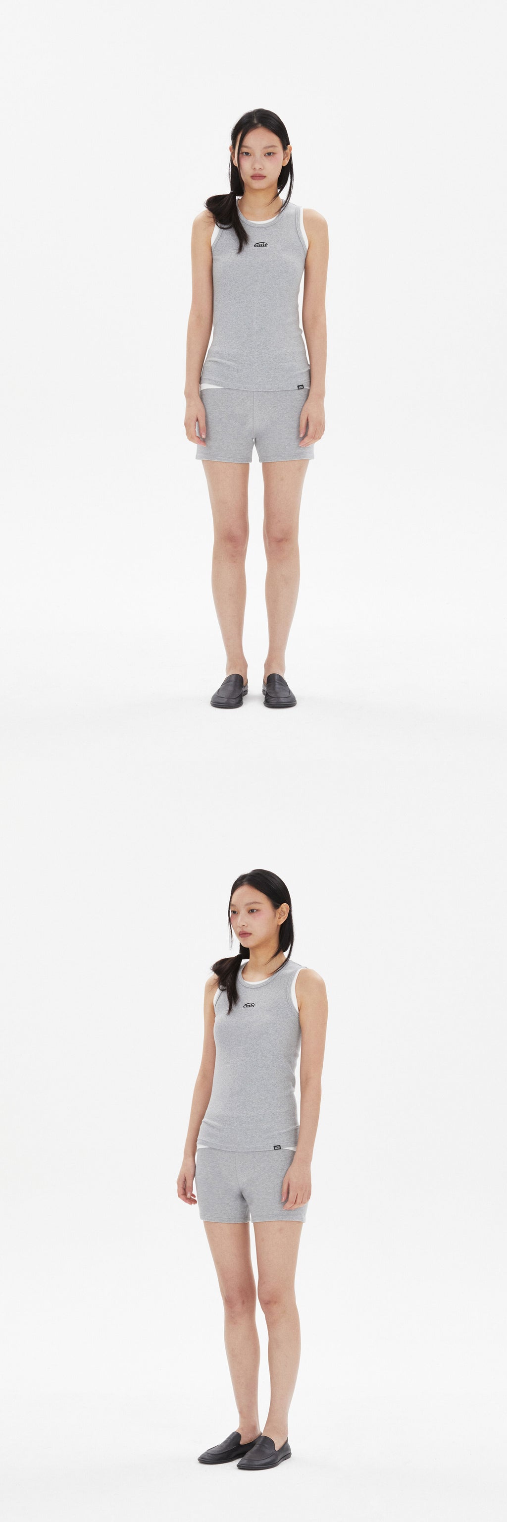 EMIS TWO PACK SLEEVELESS-WHITE/GRAY