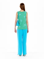 EENK EENK Pants Drawstring Hem Wide-Leg - Sky Blue