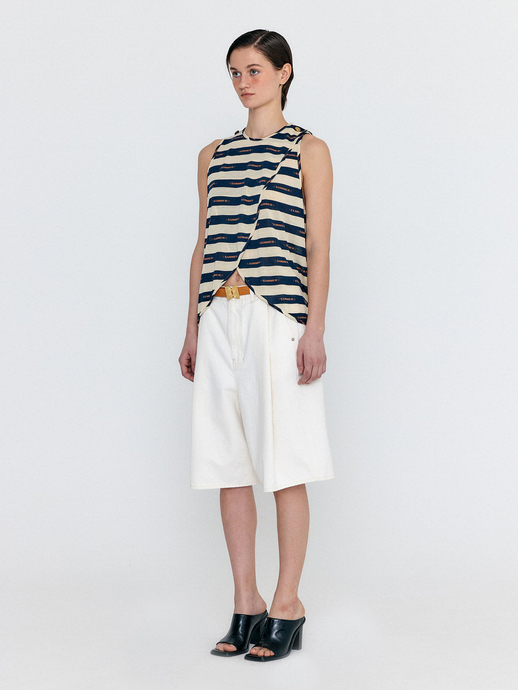 EENK EENK T-Shirt Sleeveless Open Jersey Top