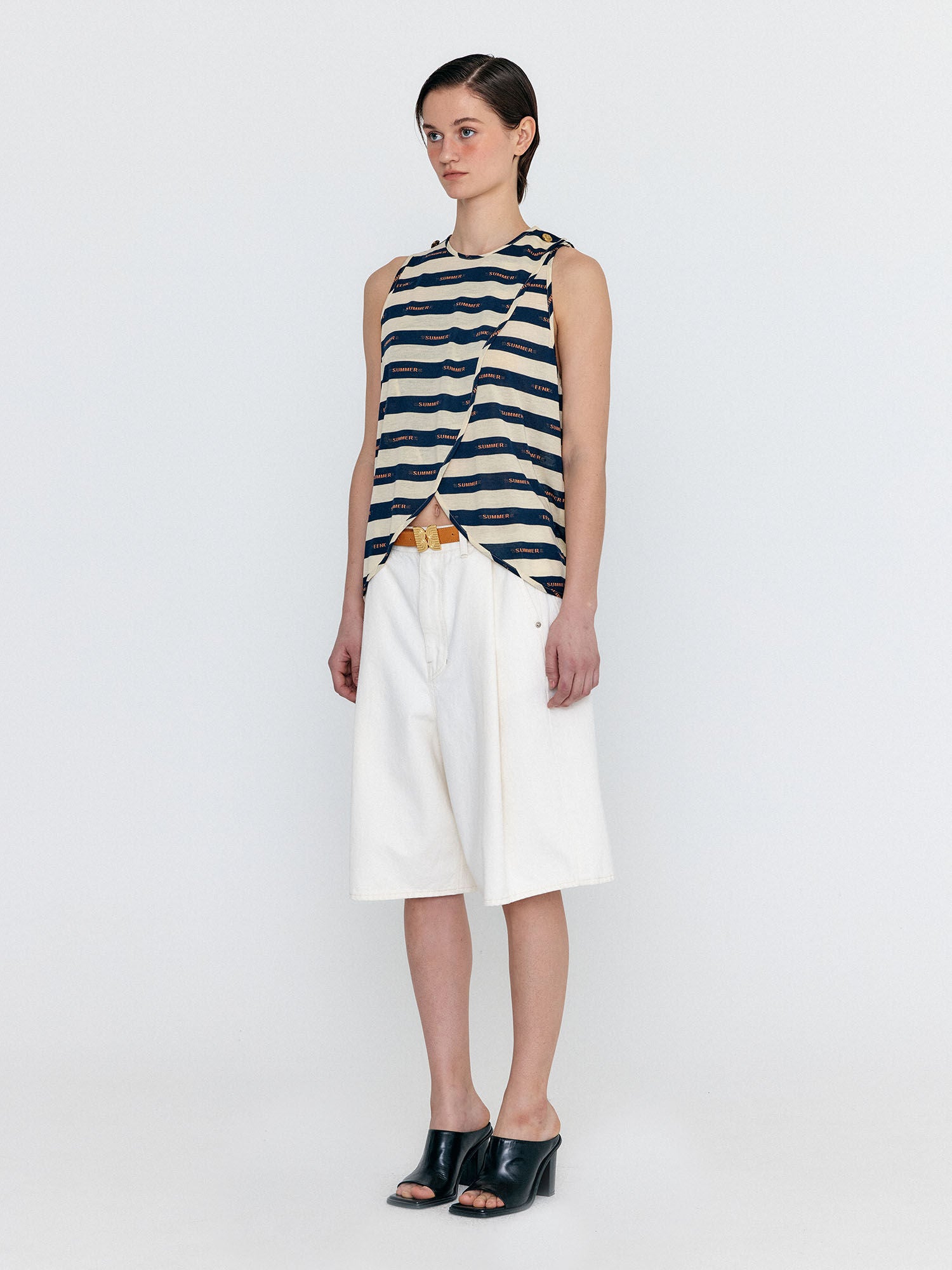 EENK EENK T-Shirt Sleeveless Open Jersey Top