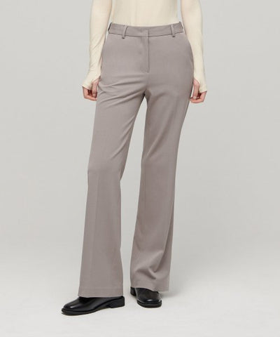 MUSINSA STANDARD WOMAN Slacks Semi Boot Cut [Greyish Beige]