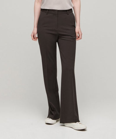 MUSINSA STANDARD WOMAN Slacks Semi Boot Cut [Choco Brown]