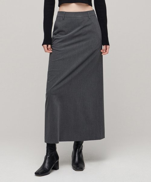MUSINSA STANDARD WOMAN MUSINSA STANDARD WOMAN Maxi Skirt Medium Gray