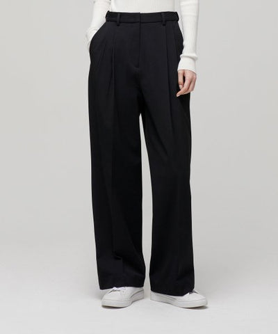 MUSINSA STANDARD WOMAN Slacks Heavyweight High Waist [Black]