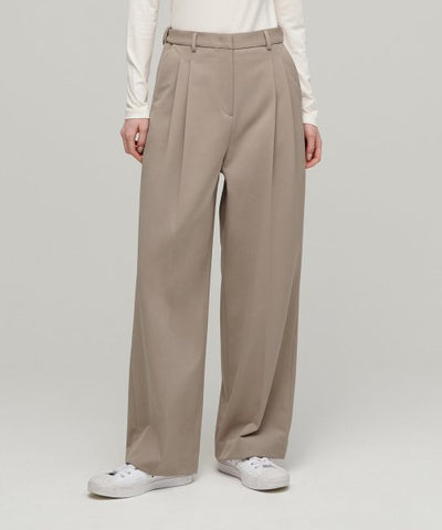 MUSINSA STANDARD WOMAN Slacks High Waist Wide [Beige]