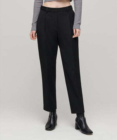 MUSINSA STANDARD WOMAN Slacks Heavyweight Tapered [Black]