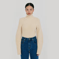EENK ZOVOUS Turtleneck Knit Pullover - Cream