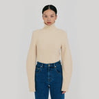 EENK ZOVOUS Turtleneck Knit Pullover - Cream